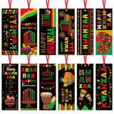 Haooryx 120Pcs Kwanzaa Bookmarks Happy Kwanzaa Bookmarks African Traditional Heritage Kwanzaa Festival Book Marks for Home Kwanzaa Holiday Party Celebrates Decoration Classroom Inspirational Supplies