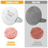 Haooryx Father's Day Stainless Steel Burger Press Gift, Dad Grill Master Burger Press Grill with Heat Resistant Handle BBQ Griddle Accessories for Father's Day Birthday Housewarming Present Supplies