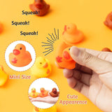 Haooryx 60Pcs Fall Mini Rubber Ducks Autumn Thanksgiving Bath Toys Maple Leave Bathtub Float Ducky Tiny Squeak Duck for Kids Autumn Themed Party Thanksgiving Favors Baby Shower Toys Class Game Reward