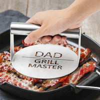 Haooryx Father's Day Stainless Steel Burger Press Gift, Dad Grill Master Burger Press Grill with Heat Resistant Handle BBQ Griddle Accessories for Father's Day Birthday Housewarming Present Supplies