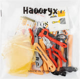 Haooryx 72pcs Construction Tool Party Favors Set of Engineering Silicone Bracelets, Keychains, Thank You Card, Temporary Tattoo and Organza Bags for Kid Construction Theme Birthday Party School Reward