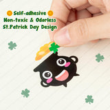 Haooryx 300pcs Make a St.Patrock’s Day DIY Scene Sticker Roll, Make Your Own Shamrock Leprechaun Green Hat Sticker Decals Mix and Match St.Partrock’s Day Sticker for Kids Party Favor Supplies