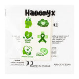 Haooryx 24Sheet Mental Health Awareness Tattoos Temporary Decoration Waterproof Green Ribbon Support Not Stigma Fake Tattoo Sticker for Adult Teens School Fundraiser Event Mental Health Handout Supply