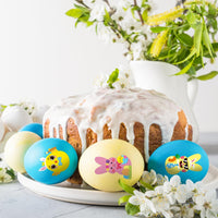 Haooryx 600pcs Make A Easter Buuny Scene Sticker Rolls Make Your Own Cute Easter Eggs Chicks Buuny Peeps DIY Sticker Decals Cartoon Mix and Match Easter Theme Animals Sticker for Easter Party Decor