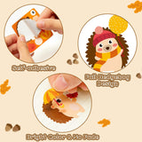 Haooryx 300pcs Fall Hedgehog Make A Face Stickers Scene Roll, Make Your Own Hedgehog Decorative Sticker Mixed and Match Self-Adhesive DIY Autumn Theme Sticker for Thanksgiving Scrapbook Laptop Decals