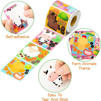 Roll over image to zoom in        Haooryx 300pcs Make Your Own Farm Animals Scene Stickers Roll Make A Farm Animal Sticker Mix and Match Horses Pig Sheep Cute Barnyard Animal Sticker for Kids Birthday Party Supplies Classroom Reward