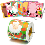 Roll over image to zoom in        Haooryx 300pcs Make Your Own Farm Animals Scene Stickers Roll Make A Farm Animal Sticker Mix and Match Horses Pig Sheep Cute Barnyard Animal Sticker for Kids Birthday Party Supplies Classroom Reward