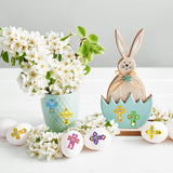 Haooryx 300pcs Easter Cross-Shaped Make a Cross Scene Sticker Roll Make Your Own Easter Theme Cross Sticker Decals Christian Religious Jesus He Is Risen Bunny Chick DIY Sticker for Easter Party Supply