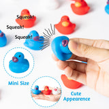 Haooryx 60Pcs Patriotic Mini Rubber Ducks Independence Day Float Bathtub Ducky 4th of July White Blue Red Tiny Squeak Duckies for Baby Shower Birthday Party Favors Memorial Day Gift Class Reward