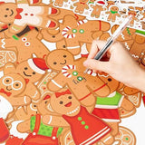 Haooryx 120Pcs Christmas Winter Gingerbread Man Bulletin Board Classroom Decoration Set, Gingerbread Man Pattern Paper Cut-outs for Christmas Theme Party Home School Window Wall Blackboard Decor