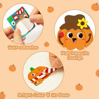 Haooryx 300pcs Fall Pumpkin Make a Face Sticker Scene Roll