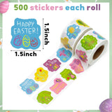 Haooryx 1000pcs Easter Drawing Style Sticker Rolls, 16 Designs Cute Easter Religious Sticker Cartoon Love Hope Jesus He is Risen Sticker Happy Easter Spring Sunday School VBS Supllies for Kids