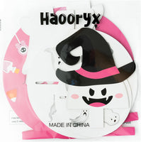 Haooryx Little Boo Party Decorations Cupcake Stand, 3 Tire Pink Boo Pumpkin Bat Cupcake Tower Spider Web Cardboard Dessert Holder for Halloween Little Boo Theme Party Birthday Baby Shower Table Supply
