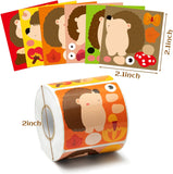 Haooryx 300pcs Fall Hedgehog Make A Face Stickers Scene Roll, Make Your Own Hedgehog Decorative Sticker Mixed and Match Self-Adhesive DIY Autumn Theme Sticker for Thanksgiving Scrapbook Laptop Decals