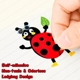 Cartoon Ladybug DIY Sticker Roll - Haooryx 300pcs Make Your Own Ladybug Scene Sticker Roll Make A Ladybeetle Face Decals Mix and Match DIY Cute Ladybug Stickers for Kids Birthday Party Supplies