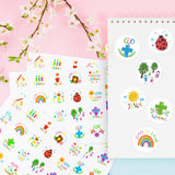 Haooryx 600pcs Spring Theme Christian Religious Sticker Sheets Crayon Drawing Style Cartoon Religious Sticker for Kids Cute Hope Faith God is Love Hello Spring Sticker Sunday School VBS Supplies