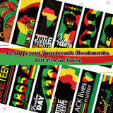 Haooryx 120Pcs Juneteenth Bookmarks Religious Black History Month Bookmarks Celebration 1865 Freedom Day Book Marks for Africa Americans Independence Day Classroom Inspirational Handouts Supplies