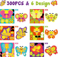 Haooryx 300pcs Make A Butterfly Face Scene Sticker Roll Make Your Own Cartoon Butterflies Happy Face Sticker Decals Cute Mix and Match Animals Art Craft Sticker for Kid’s Birthday Party Giftwrap Decor