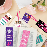 Haooryx 120Pcs Women's History Month Bookmarks I Need Feminism Bookmarks Freedom Equality Feminism Book Marks for Women's History Month Theme Favor Demonstration Classroom Stationery Handout Supplies