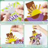 Haooryx 28 Pack Easter He is Risen Cross Craft Kit, Make Your Own Jesus Resurrection Cross Hanging Ornaments Thankful Craft for Church Sunday School Classroom Christian Easter Day Party Supply