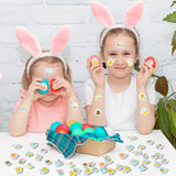 Haooryx 300pcs Easter Drawing Style Foam Sticker Cartoon Easter Buuny Chick Egg Foam Sticker Christian Religious He is Risen God is Love Cute Self-Adhsive EVA Foam Sticker for Kids Easter Decor