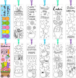 Haooryx 75Pcs Easter Color Your Own Bookmarks, Funny Bunny Peeps Book Mark Tags Kids DIY Coloring Blank Bookmarks for Easter Day Party Favor Gifts Student Rewards Supplies Classroom Art Craft Supplies