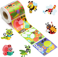 Haooryx 300PCS Make Your Insect Stickers Scene Roll Butterfly Bee Bugs Make A Face Sticker Mix and Match Sticker Decal for Kids Scrapbook Water Bottles Gift Cards Decor School Reward