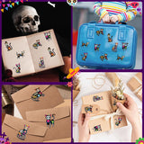 Haooryx 300pcs Day of The Dead Cat Skeleton Make A Face Sticker Roll Mexican Fiesta Skeleton Cat Make Your Own Sticker Decals Día de Muertos Sticker for Dia de Los Muertos Party Favor Supply