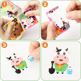 Roll over image to zoom in        Haooryx 300pcs Make Your Own Farm Animals Scene Stickers Roll Make A Farm Animal Sticker Mix and Match Horses Pig Sheep Cute Barnyard Animal Sticker for Kids Birthday Party Supplies Classroom Reward