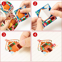 Haooryx 300pcs Christmas Make a Gingerbread House Scene Sticker Roll Make Your Own Christmas Gingerbread House Sticker Decals DIY Art Craft for Xmas Holiday Party Supply Water Bottle Envelopes Decor