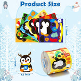 Haooryx 300psc Make A Penguin Scene Sticker Roll, Make Your Own Winter Season Cartoon Animal Sticker Decals Mix and Match DIY Cute Penguin Sticker for Scrapbooking Christmas Party Supplies