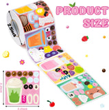 Cartoon Bubble Tea DIY Sticker - Haooryx 300pcs Make Your Own Cute Bubble Tea Scene Sticker Roll Make A Boba Tea Face Sticker Decals Mix and Match DIY Milk Tea Sticker for Kids Party Favor Supplies