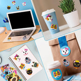 Haooryx 300pcs Cat Theme Make A Face Scene Sticker Roll, Make Your Own Kitty Decorative Sticker Decals Cute Cat Mixed and Match Self-Adhesive Sticker Scrapbook Laptop Decor Kid’s Party Favor Supplies