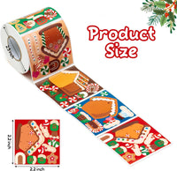 Haooryx 300pcs Christmas Make a Gingerbread House Scene Sticker Roll Make Your Own Christmas Gingerbread House Sticker Decals DIY Art Craft for Xmas Holiday Party Supply Water Bottle Envelopes Decor