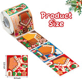 Haooryx 300pcs Christmas Make a Gingerbread House Scene Sticker Roll Make Your Own Christmas Gingerbread House Sticker Decals DIY Art Craft for Xmas Holiday Party Supply Water Bottle Envelopes Decor