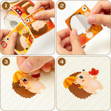 Haooryx 300pcs Fall Hedgehog Make A Face Stickers Scene Roll, Make Your Own Hedgehog Decorative Sticker Mixed and Match Self-Adhesive DIY Autumn Theme Sticker for Thanksgiving Scrapbook Laptop Decals