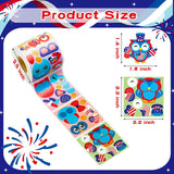 Haooryx 300pcs The 4th of July Owl Stickers Scene Roll Patriotic Make Your Own Owl Sticker Mix and Match Self Adhesive Sticker Decals Educaitonal DIY Sticker for Independence Day Memorial Day for Kids