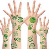 Haooryx 24Sheet Mental Health Awareness Tattoos Temporary Decoration Waterproof Green Ribbon Support Not Stigma Fake Tattoo Sticker for Adult Teens School Fundraiser Event Mental Health Handout Supply