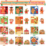 Haooryx 600pcs Christmas Make A Gingerbread Man and House Scene Sticker Rolls, Make Your Own Christmas Gingerbread House & Gingerbread Man Sticker Decals DIY Art Craft for Xmas Party Supply