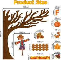 Haooryx 143Pcs Fall Autumn Fall in Love with Jesus Sunday School Classroom Bulletin Board Set Fall Tree Pumpkin Scarecrow Paper Patterned Cut-Outs for Faith Religious Church School Board Decor