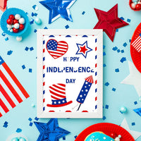 Haooryx 60pcs The 4th of July Patriotic Pattern Paper Set 15 Designs 11 Inch Independence Day Double-Sided Retro Scrapbook Specialty Paper-U.S. Flag Red Blue White Patriotic Decorative Craft Paper