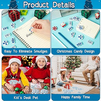 Haooryx 60pcs Christmas Candy Mini Erasers Bulk Novelty Christmas Candy Canes Pencil Eraser Blue&White Christmas Candy Rubber Erasers School Reward Prize for Kids Xmas Party Gift Filler (Blue & White)