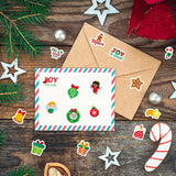 Haooryx 1000pcs Religious Christmas Sticker Rolls, 16 Designs Cartoon Christmas Theme Gingerbread Candy Canes Sticker Decals Cute Educational Christian Sticker for Kids Sunday School VBS Supplies