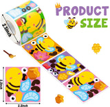 Haooryx 300pcs Make A Bee Face Scene Sticker Roll Make Your Own Cartoon Bee Happy Face Sticker Decals Cute Mix and Match Animals Art Craft Sticker for Kid’s Birthday Party Supplies Giftwrap Decor