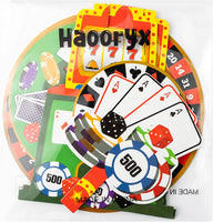 Haooryx Casino Party Decorations Cupcake Stand, 3 Tier Casino Theme Cardboard Cupcake Stand Poker Dice Dessert Holder Pastry Platter for Casino Theme Game Night Party Magic Birthday Party Decorations