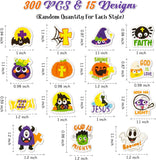Haooryx 300pcs Halloween Religious Cartoon Foam Stickers Cute Pumpkin Bat Ghost Halloween Theme Self Adhesive EVA Foam Sticker 3D Puffy Christian Sticker for Sunday School Kid’s Reward Laptop Decor