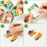 Haooryx 300pcs Woodland Animal Make A Face Stickers Roll Cartoon Make Your Own Jungle Safari Animals Sticker Decals for Kids Forest Friends Theme Birthday Party Favors Goodie Bags Filler