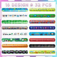 Haooryx 82pcs Video Game Slap Bracelets With Gaming Controller Stickers Set Cute Gamer Slap Wristband for Kid Birthday Video Game Cartoon Sticker Decals Party Favor Supplies Kids Classroom Reward