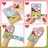 Haooryx 28 Pack Valentine's Day Gifts Cards with Slap Bracelets, Farm Animal Slap Bracelets Inspired Greeting Cards for Student Prize Activity Farmland Classroom Gift Exchange Valentines Favors