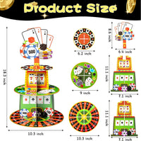 Haooryx Casino Party Decorations Cupcake Stand, 3 Tier Casino Theme Cardboard Cupcake Stand Poker Dice Dessert Holder Pastry Platter for Casino Theme Game Night Party Magic Birthday Party Decorations